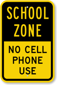 school zone no cell zone sign