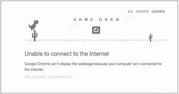 google dinosaur game over