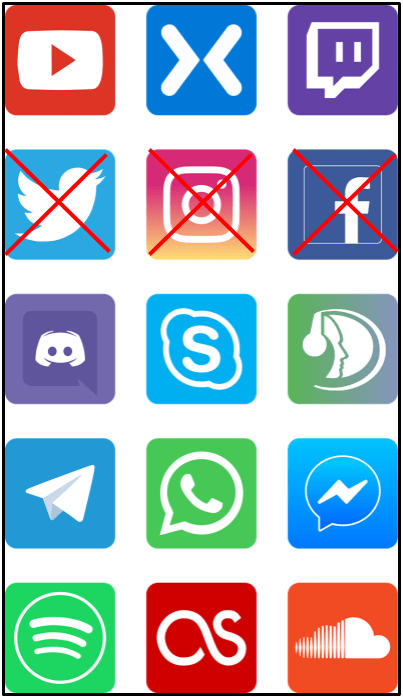 Delete social media apps