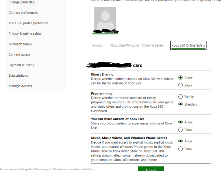 xbox privacy
