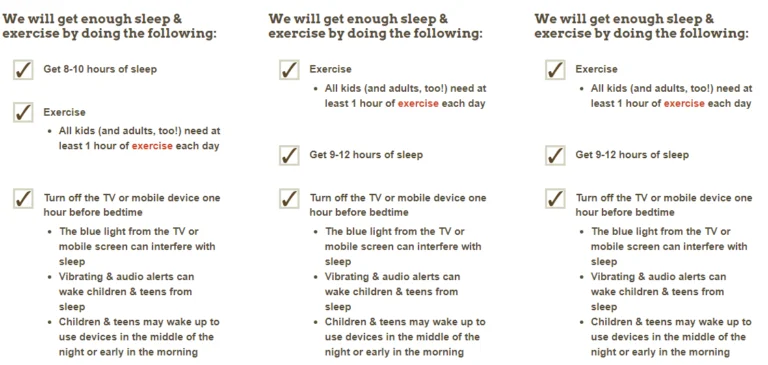 Academy of Pediatrics family media plan screenshot