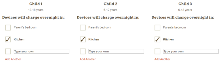 Academy of Pediatrics family media plan screenshot