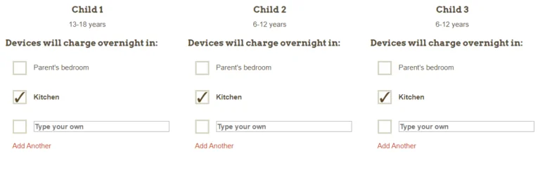 Academy of Pediatrics family media plan screenshot