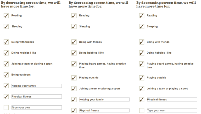 Academy of Pediatrics family media plan screenshot