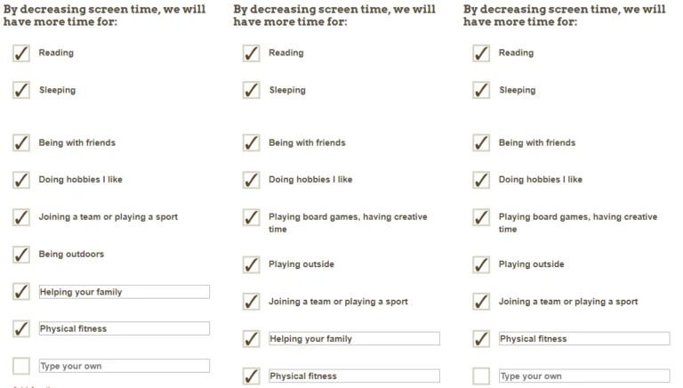 Academy of Pediatrics family media plan screenshot