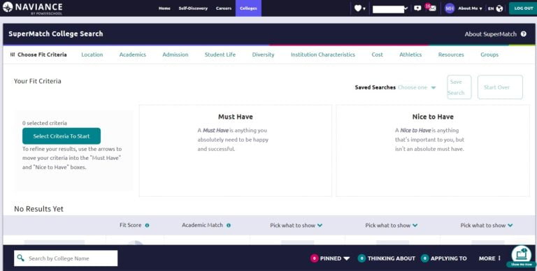 naviance college search screenshot