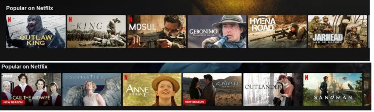 different popular on netflix profiles