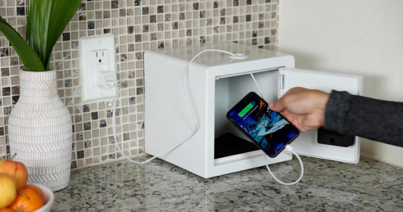 locked phone charging station for kids