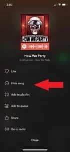how to hide explicit song spotify